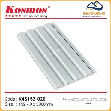 Tấm Nhựa Ốp Tường Lam 4 Sóng Màu Trắng Kosmos K4S152-020