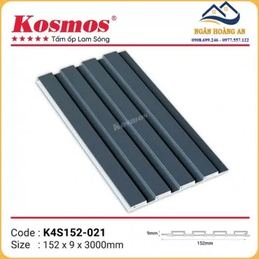 Tấm Nhựa Ốp Tường Lam 4 Sóng Màu Xám Ghi Kosmos K4S152-021