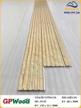 Tấm Nhựa Ốp Tường Lam Sóng Bán Nguyệt GPWood PS-07 Vân Đá