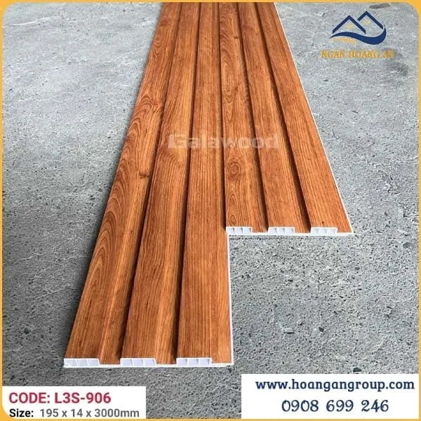 Lam 3 Sóng Thấp Nhựa Giả Gỗ Galawood L3S-906 Lam 3 Sóng Thấp Nhựa Giả Gỗ Galawood L3S-906