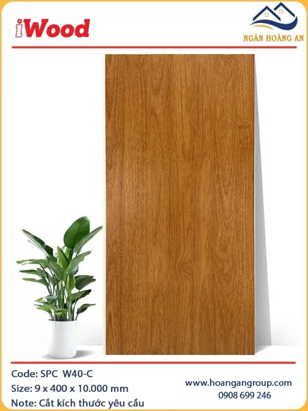Tấm Nhựa Ốp Tường Nano Giả Gỗ iWood W40-C
