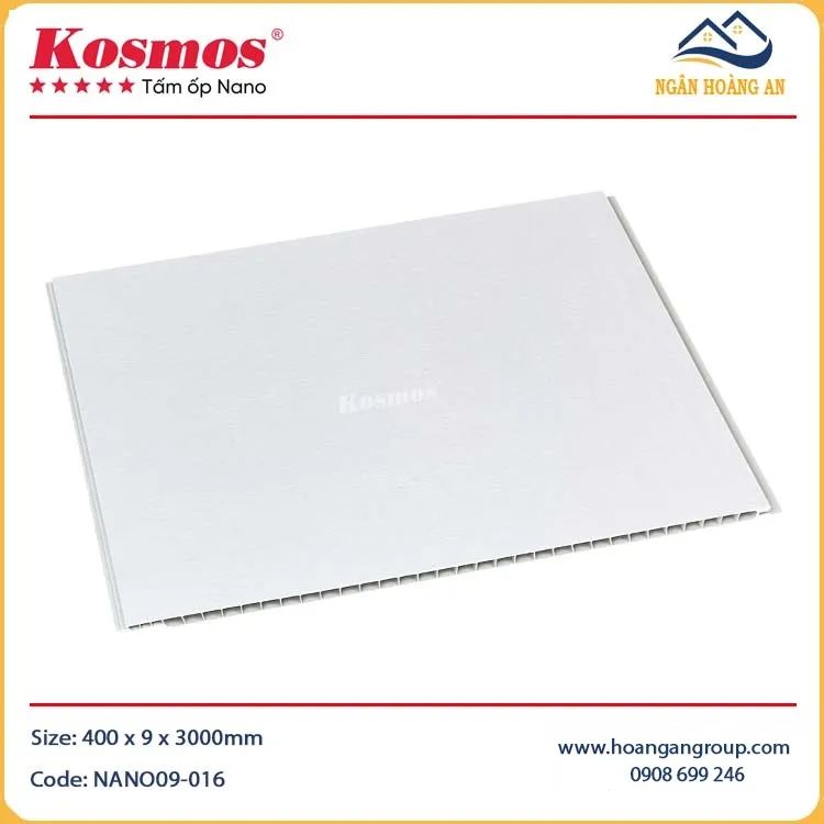Tấm Nhựa Ốp Tường Nano Màu Trắng Kosmos NANO09-016