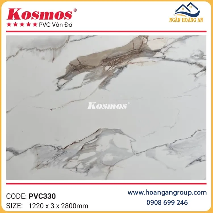 Tấm Nhựa Ốp Tường Nhựa PVC Giả Vân Đá Kosmos PVC330