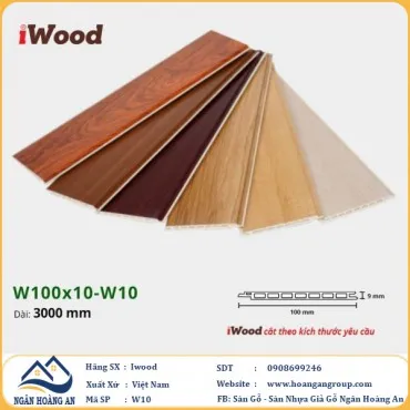 Tấm Nano Hèm V Giả Gỗ Ốp Tường Ốp Trần Iwood W10