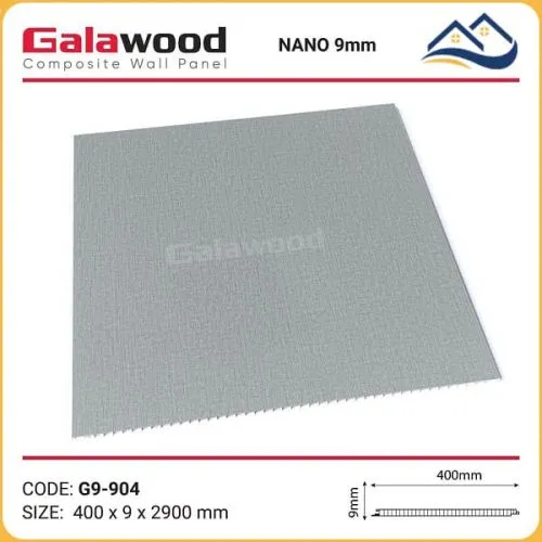 Tấm Nhựa Ốp Tường Ốp Trần Nano Giả Vân Vải Xám Galawood G9-904