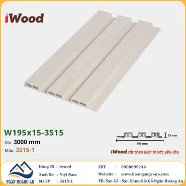 Lam 3 Sóng Nhựa Giả Gỗ Ốp Tường Ốp Trần Iwood 3S15-1
