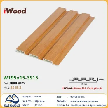  Lam 3 Sóng Nhựa Giả Gỗ Ốp Tường Ốp Trần Iwood 3S15-3