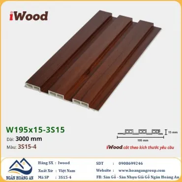 Lam 3 Sóng Nhựa Giả Gỗ Ốp Tường Ốp Trần Iwood 3S15-4