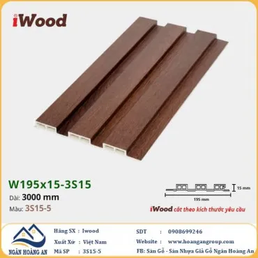 Lam 3 Sóng Nhựa Giả Gỗ Ốp Tường Ốp Trần Iwood 3S15-5