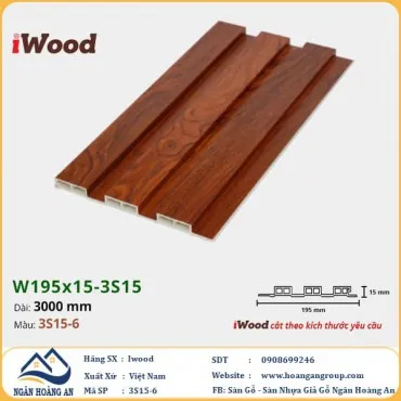Lam 3 Sóng Nhựa Giả Gỗ Ốp Tường Ốp Trần Iwood 3S15-6