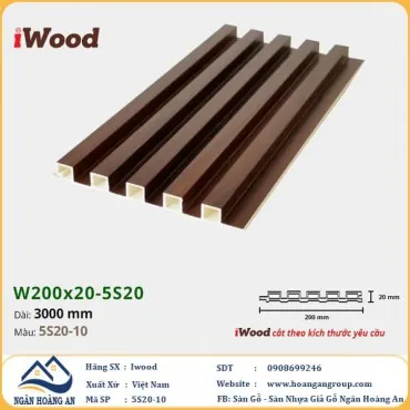 Lam 5 Sóng Nhựa Giả Gỗ Ốp Tường Ốp Trần Iwood 5S20-10