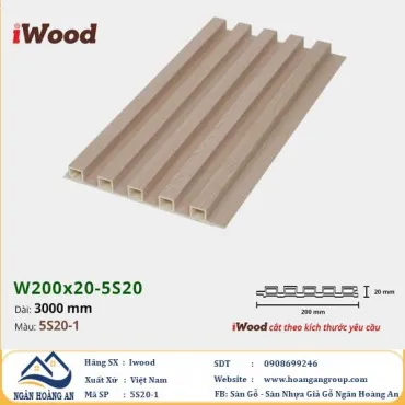Lam 5 Sóng Nhựa Giả Gỗ Ốp Tường Ốp Trần Iwood 5S20-1