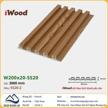 Lam 5 Sóng Nhựa Giả Gỗ Ốp Tường Ốp Trần Iwood 5S20-2