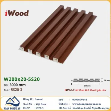 Lam 5 Sóng Nhựa Giả Gỗ Ốp Tường Ốp Trần Iwood 5S20-3