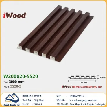 Lam 5 Sóng Nhựa Giả Gỗ Ốp Tường Ốp Trần Iwood 5S20-5