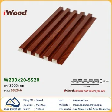 Lam 5 Sóng Nhựa Giả Gỗ Ốp Tường Ốp Trần Iwood 5S20-6