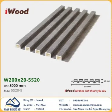 Lam 5 Sóng Nhựa Giả Gỗ Ốp Tường Ốp Trần Iwood 5S20-8
