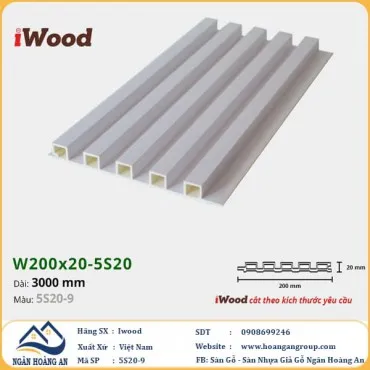 Lam 5 Sóng Nhựa Giả Gỗ Ốp Tường Ốp Trần Iwood 5S20-9