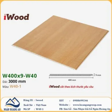 Tấm Nhựa Ốp Tường Ốp Trần Nano Giả Gỗ Iwood W40-1