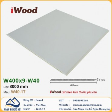 Tấm Nhựa Ốp Tường Ốp Trần Nano Giả Gỗ Iwood W40-17