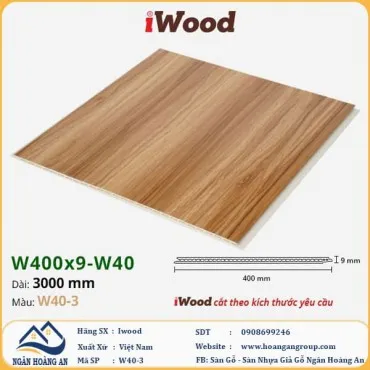Tấm Nhựa Ốp Tường Ốp Trần Nano Giả Gỗ Iwood W40-3