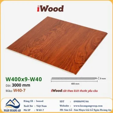 Tấm Nhựa Ốp Tường Ốp Trần Nano Giả Gỗ Iwood W40-7