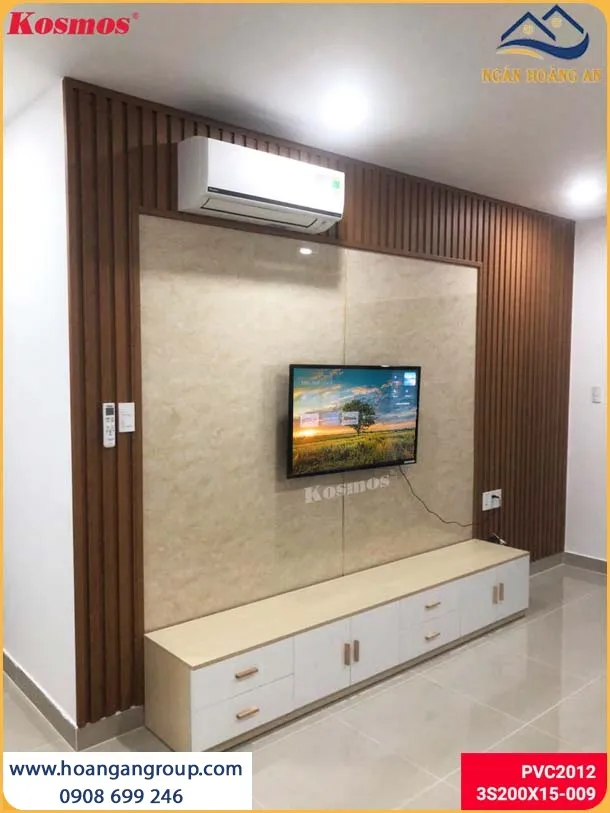 Thi Công Tấm PVC Giả Đá Vách Tivi Không Bám Bụi, Dễ Lau Chùi