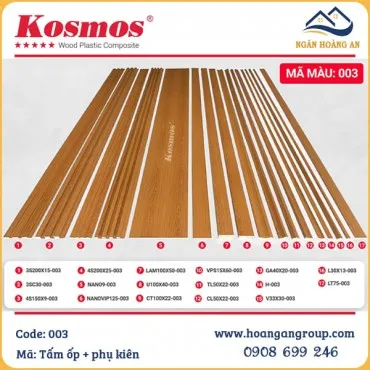 Tấm Ốp Và Phụ Kiện Kosmos Nhựa Giả Gỗ Màu 003
