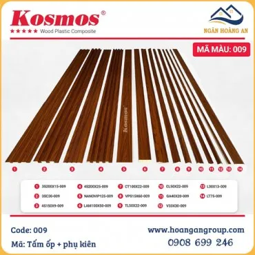Tấm Ốp Và Phụ Kiện Kosmos Nhựa Giả Gỗ Màu 009