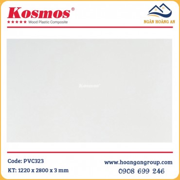 Tấm Nhựa PVC Giả Vân Đá Kosmos Màu Trắng Trơn PVC323