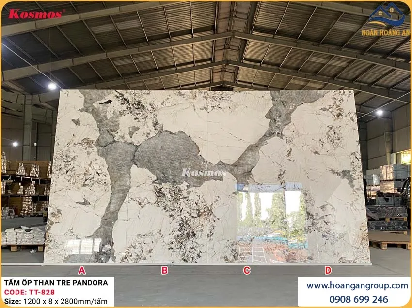 Tấm Ốp Đa Năng Sợi Than Tre Vân Đá Pandora Kosmos TT-828