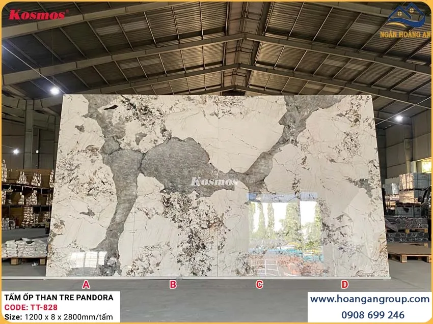 Tấm Ốp Đa Năng Sợi Than Tre Vân Đá Pandora Kosmos TT-828