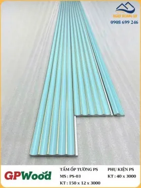 Tấm Ốp Lam Sóng Bán Nguyệt GPWood PS-03 Màu Xanh Dương