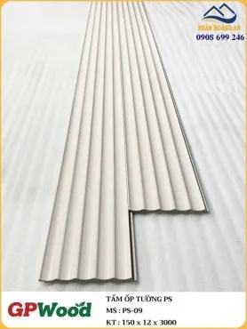 Tấm Ốp Lam Sóng Bán Nguyệt GPWood PS-09 Màu Trắng Trơn