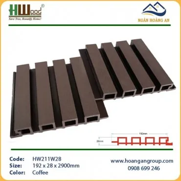 Ốp Tường Lam Sóng Gỗ Nhựa Ngoài Trời HWOOD HW211W28 Coffee