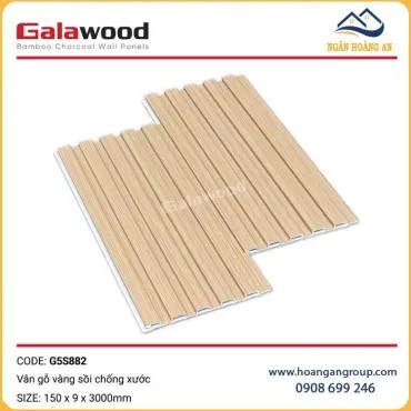 Tấm Ốp Lam Sóng Than Tre Galawood Vân Gỗ Vàng Sồi G5S882