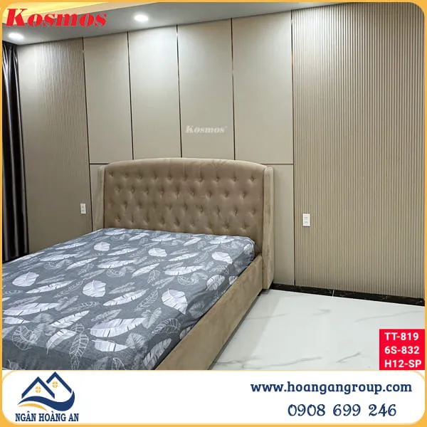 Tấm Ốp Than Tre Kosmos 8mm Vân Vải TT 819 Tại Quận 10 TPHCM Tấm Ốp Than Tre Kosmos 8mm Vân Vải TT 819 Tại Quận 10 TPHCM