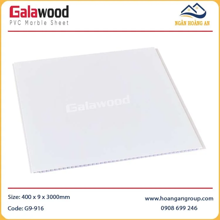 Tấm Nhựa Ốp Trần Nano Galawood G9-916 Màu Trắng
