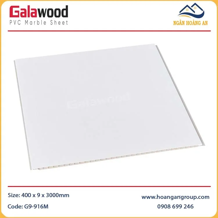 Nhựa Ốp Tường Nano Màu Trắng Galawood G9-916M Nhựa Ốp Tường Nano Màu Trắng Galawood G9-916M