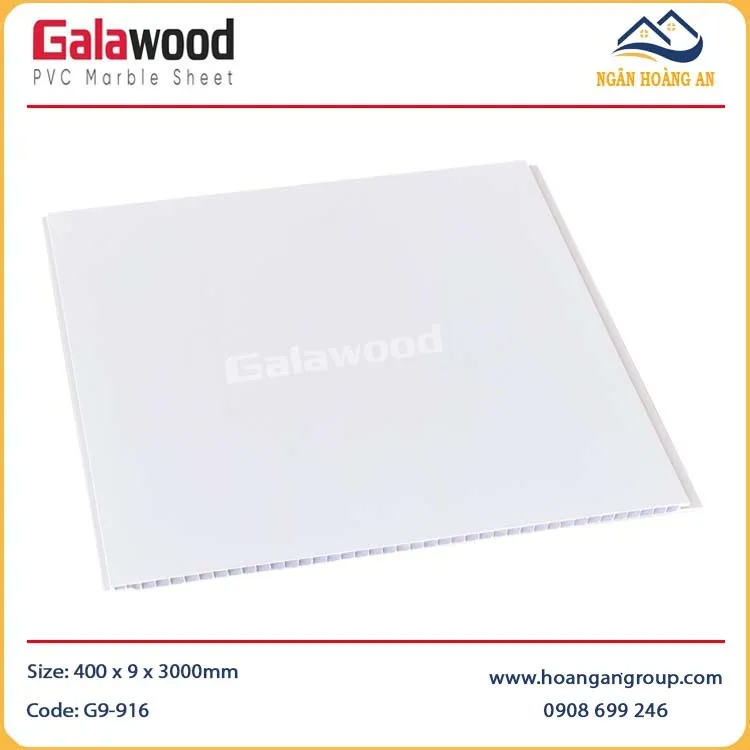 Tấm Nhựa Ốp Trần Nano Galawood G9-916 Màu Trắng