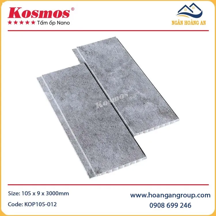 Tấm Ốp Tường Nano Kosmos KOP105-012 Vân Vải Xám