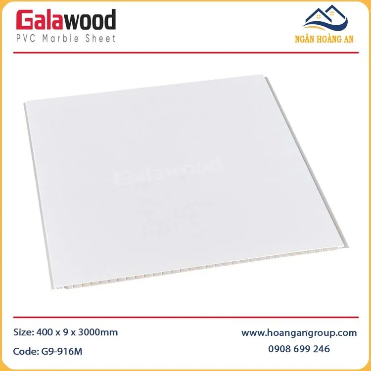 Nhựa Ốp Tường Nano Màu Trắng Galawood G9-916M