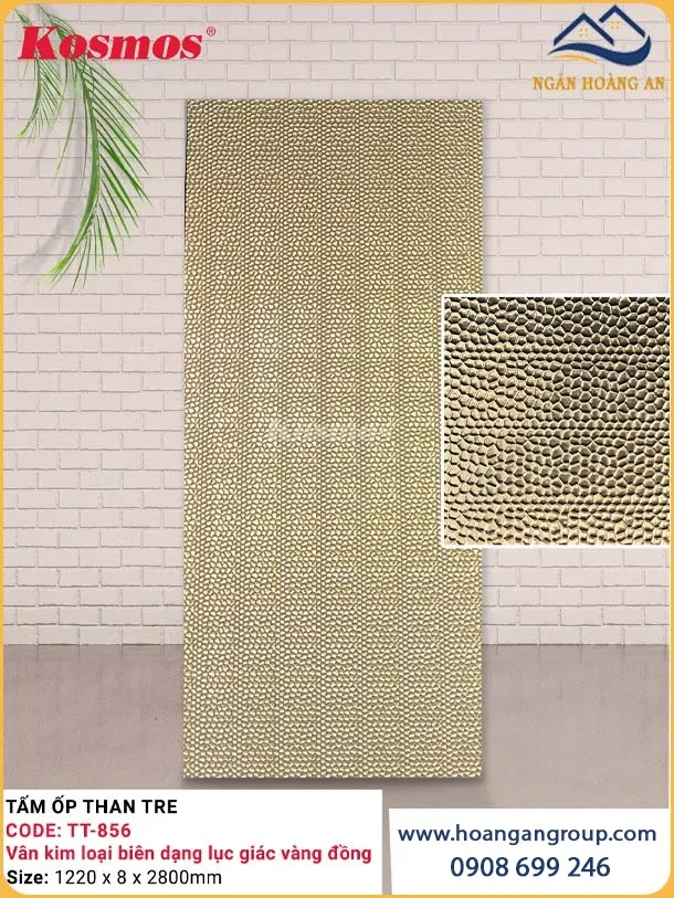 Tấm Than Tre Kim Loại Biên Dạng Lục Giác Vàng Đồng Kosmos TT-856