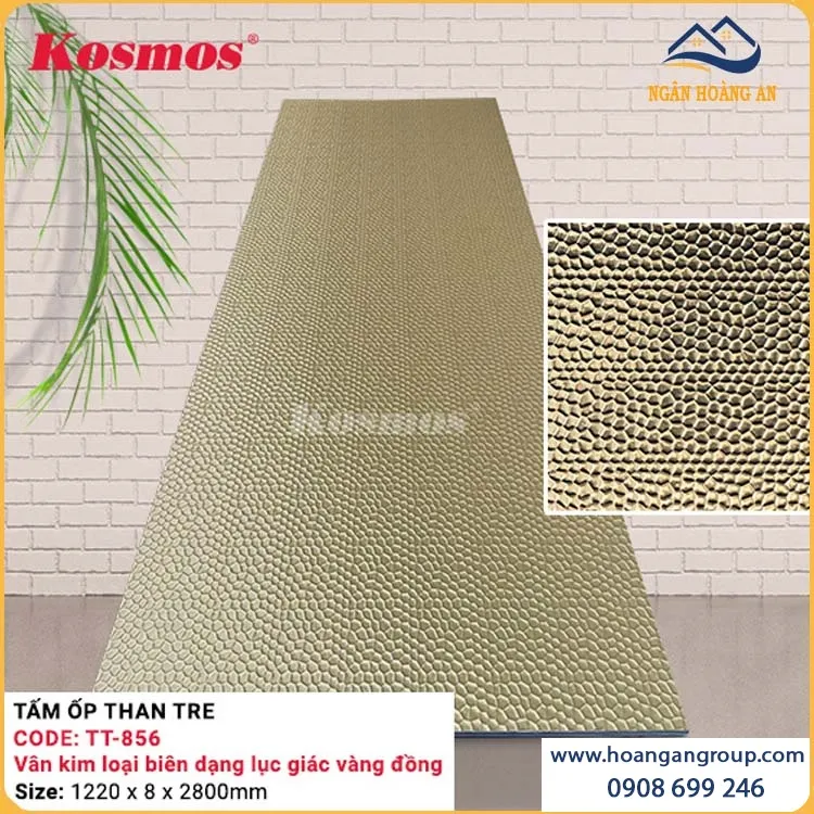 Tấm Than Tre Kim Loại Biên Dạng Lục Giác Vàng Đồng Kosmos TT-856
