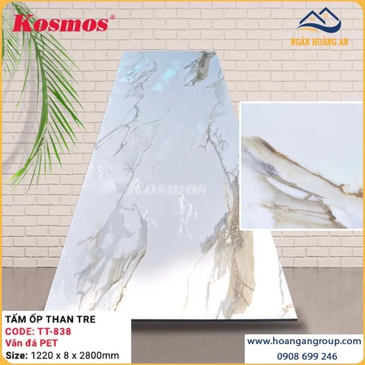 Tấm Than Tre Ốp Tường Vân Đá PET Kosmos TT-838