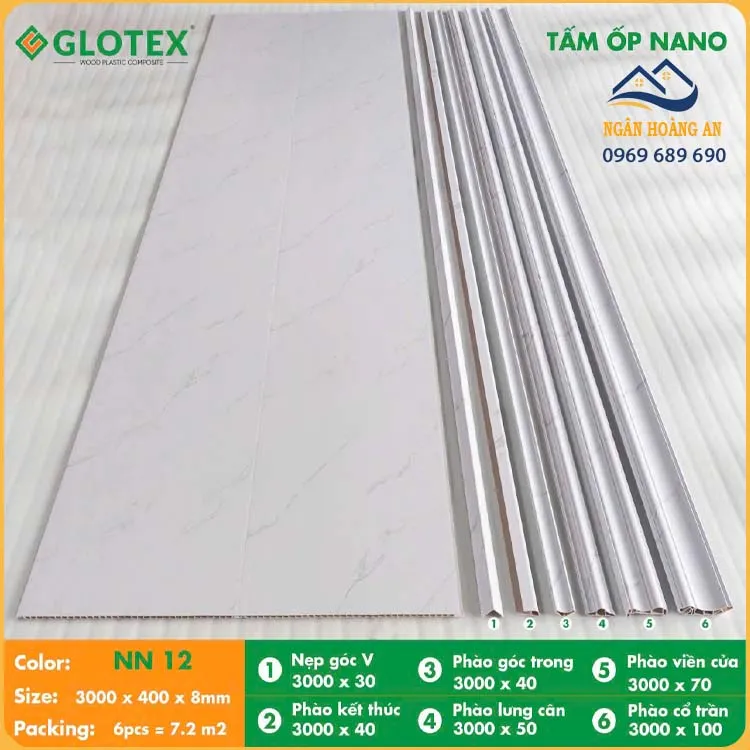 Tấm Nhựa Ốp Tường Nano Giả Vân Đá Glotex NN 12 Tấm Nhựa Ốp Tường Nano Giả Vân Đá Glotex NN 12