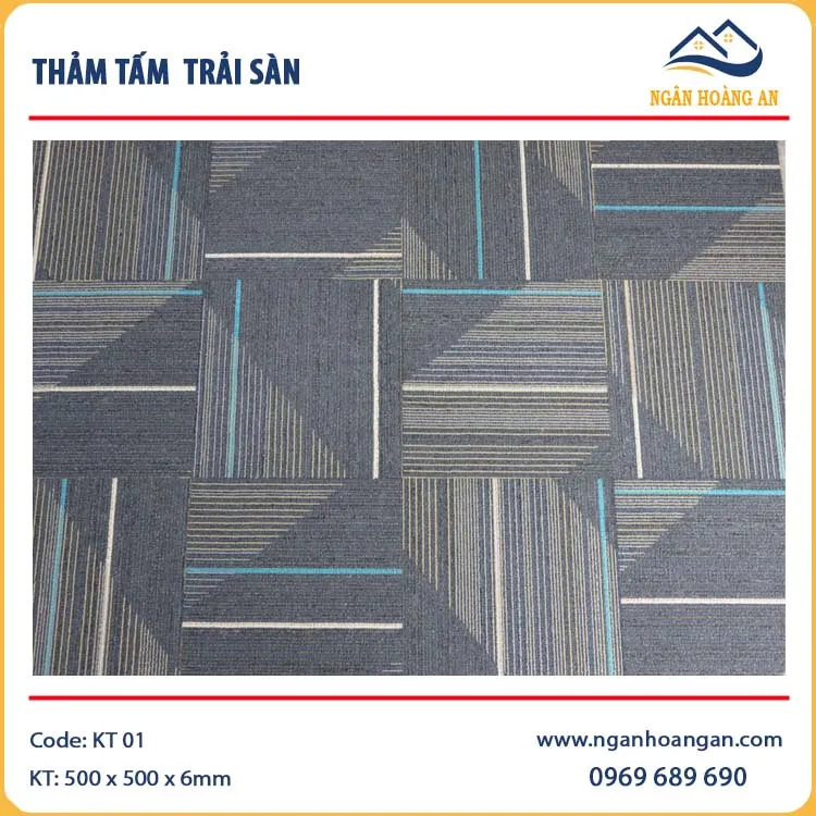 Thảm Tấm Trải Sàn Văn Phòng Roma 01 50x50cm