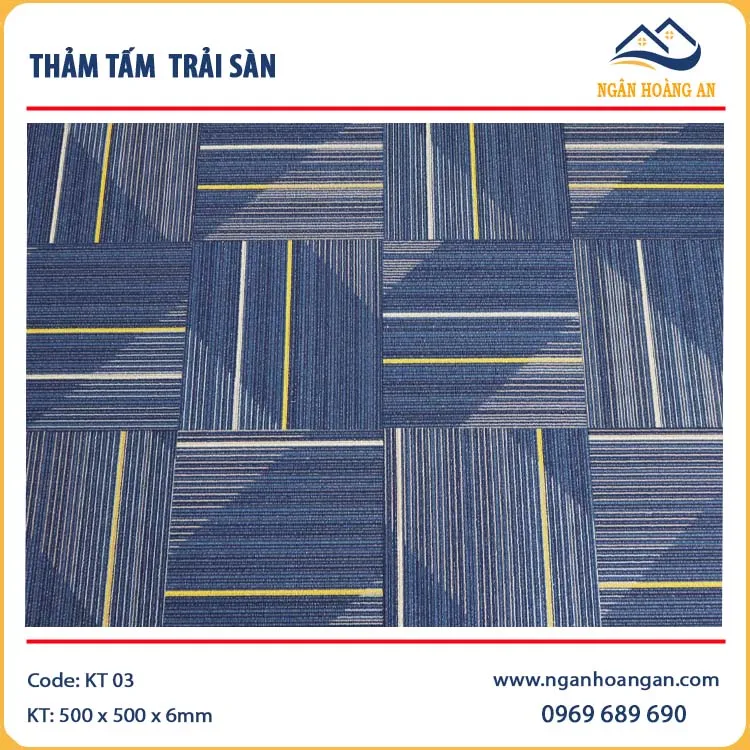 Thảm Tấm Trải Sàn Văn Phòng KT-03 50x50 cm Thảm Tấm Trải Sàn Văn Phòng KT-03 50x50 cm