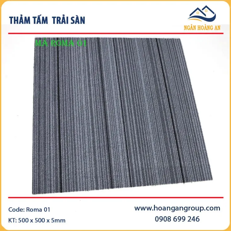 Thảm Nhựa Trải Sàn Văn Phòng Roma 01 50x50cm Thảm Nhựa Trải Sàn Văn Phòng Roma 01 50x50cm
