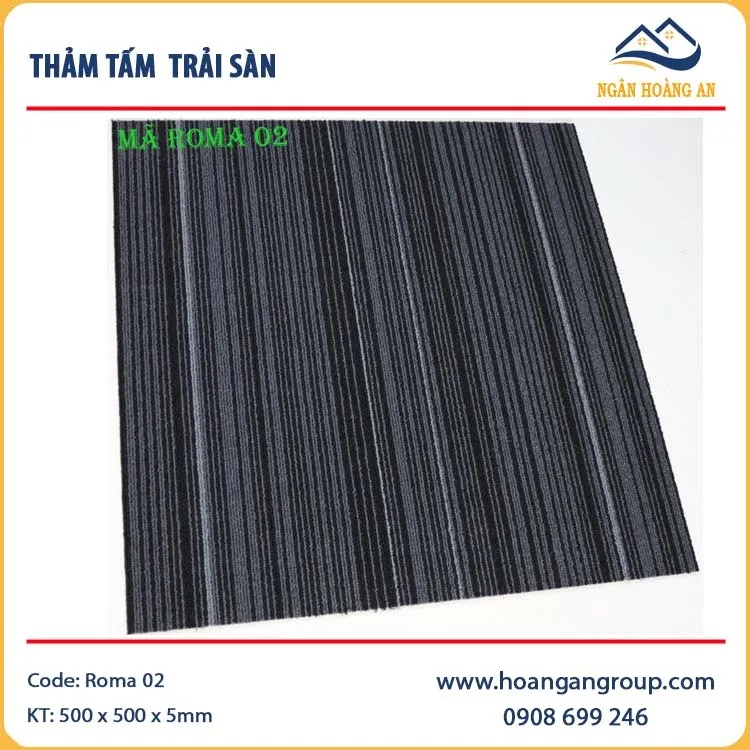 Thảm Tấm Trải Sàn Văn Phòng Roma 02 50x50cm Thảm Tấm Trải Sàn Văn Phòng Roma 02 50x50cm